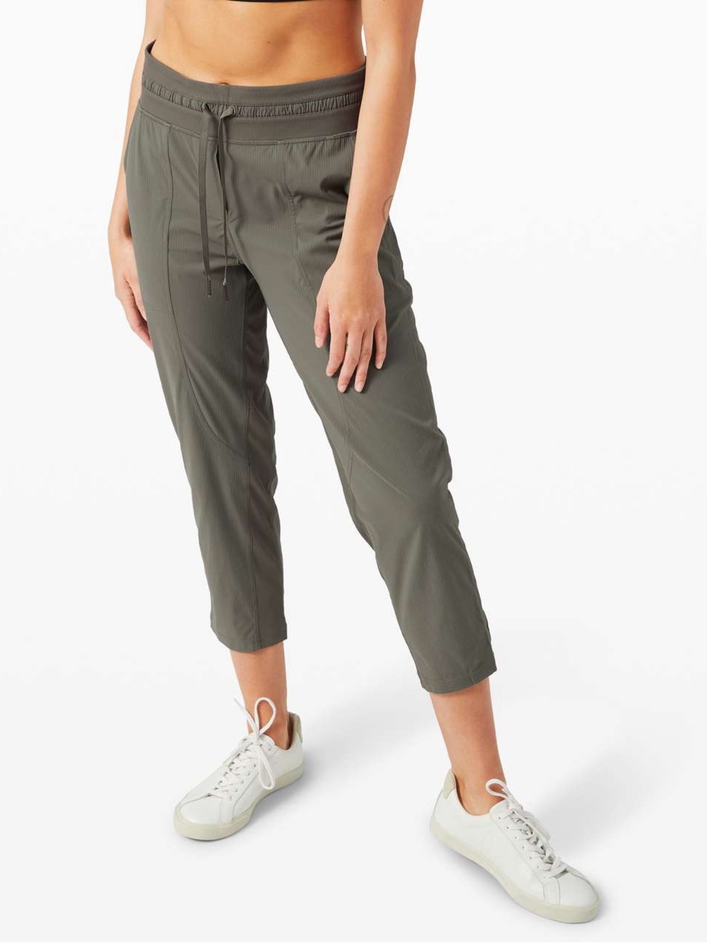lululemon Dance Studio Crop Pants Size 10 Olive Green Drawstring Capri